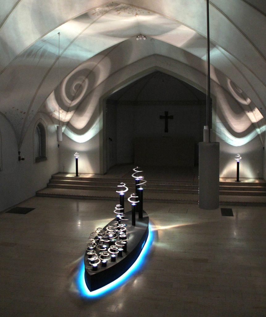 Lichtskulptur Boot Atmosphäre